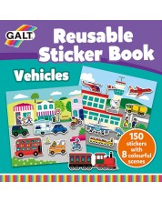 Carte cu stickere reutilizabile Galt - Vehicule