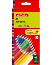 Un set de creioane triunghiulare colorate Herlitz - 24 de culori -1