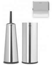 Set de 3 accesorii pentru toaletă Brabantia - ReNew, Matt Steel -1