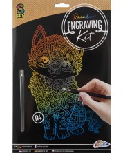 Grafix Premium Scratching Kit - Pisică, A4, argintiu