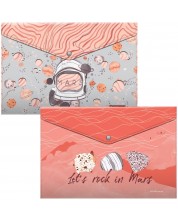 Set de foldere cu un buton Erich Krause - Martian Girl, A4, 4 buc. -1