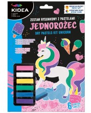 Set de desen cu pasteluri Kidea - Unicorn -1