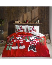 Set de dormitor cu licență TAC - Minnie & Mickey Christmas, 100% bumbac -1