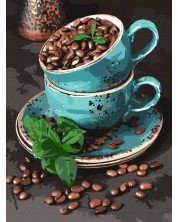 Set de pictură pe numere Ideyka - Cafea aromată de boabe, 30 x 40 cm