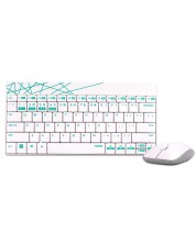 Set tastatura si mouse Rapoo - 8000M, alb -1