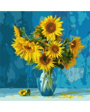 Set de pictură pe numere Ideyka - Flori de soare, 40 x 40 cm