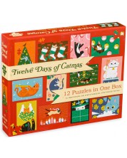 Calendar de Crăciun Chronicle books din 12 х 48 de piese - 12 zile de Crăciun pentru pisici