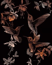 Set de gravură Royal Copper - Trio de colibri, 20 x 25 cm