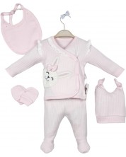 Set maternitate pentru bebeluşi BabyZuff - Pink Rabbit, 5 piese -1