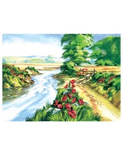 Set de pictură cu vopsele acrilice Royal - Râu cu maci, 39 x 30 cm -1
