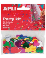 Set confeti  APLI - Inimioare, multicolore, 15 mm