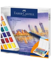 Set de vopsele de acuarelă Faber-Castell - 48 de culori, în cutie -1