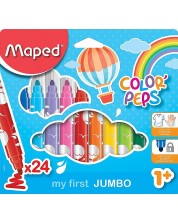 Set carioci jumbo Maped Color Peps - Early Age, 24 culori -1