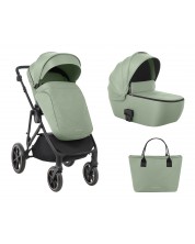 Carucior combinat pentru copii 2 în 1 KikkaBoo - Thea, Army Green  -1