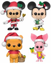Funko POP! Disney: Mickey Mouse - Mickey Mouse, Minnie Mouse, Winnie The Pooh, Piglet (Flocked) (Ediție specială) -1