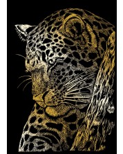 Set de gravură Royal Gold - Leopard, 13 x 18 cm