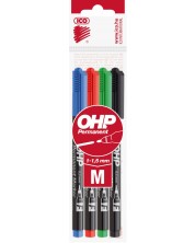Set de OHP  markeri Ico - 4 culori, F, 0.5 mm