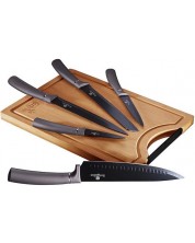 Set cu 5 cuțite și placă de tăiat Berlinger Haus - Metallic Line Carbon Pro Edition -1