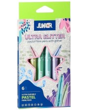 Set de markere Junior - Ultra Glitter, 6 culori pastel -1