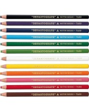 Set de creioane colorate Uni Dermatograph - 12 bucati -1