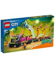 Constructor LEGO City - Provocarea cu camion pentru cascade și cerc de foc (60357) -1