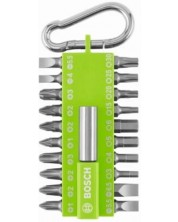 Set de biți cu carabinier Bosch - 21 piese, verde deschis -1