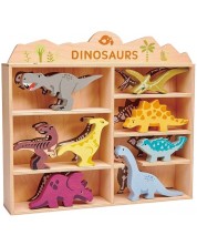 Set de figurine din lemn Tender Leaf Toys - dinozauri în stand -1