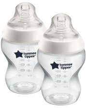 Set biberoane bebelusi Tommee Tippee Easi Vent - 260 ml, cu tetina 1 picatura, Flux lent 2 buc. -1