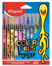 Set carioci Maped Color Peps - Monster, 12 culori