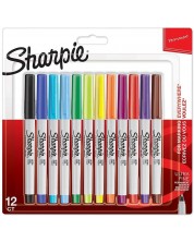 Set de markere permanente Sharpie - Ultra Fine, 12 culori -1