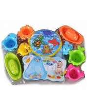 Set de jucării de baie Kaichi - Forme și animale, cu plasă