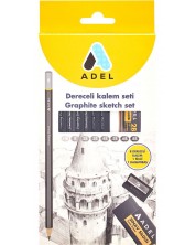 Set de creioane Adel - Cu ascuțitoare și gumă de șters -1
