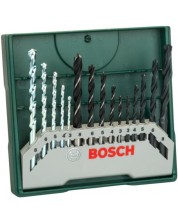 Set de burghie Bosch - Mini X-Line, 15 piese -1