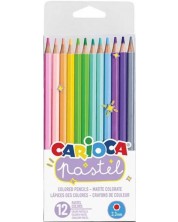 Set de creioane colorate Carioca - Pastel, 12 culori