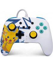 Controller PowerA - Enhanced, cu fir, pentru Nintendo Switch, Pikachu High Voltage