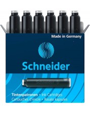 Set de cartușe pentru stilou Schneider - Negre, 6 bucăți -1