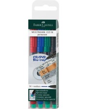 Set felinere permanente Faber-Castell Multimark - 4 culori, M
