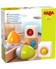 Constructor Haba - Ouă și cuburi muzicale din lemn, 5 piese -1