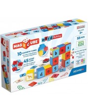 Set de cuburi magnetice Geomag - Magicube, Word Building EU, 55 de piese -1