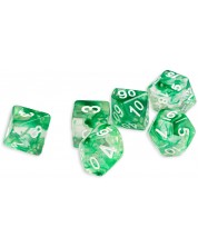 Set zaruri Dice4Friends Transparent - Nebula Green, 7 bucati -1