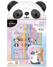 Set de creioane colorate Kidea Animals - Cu gumă de șters -1