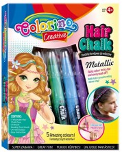 Set pasteluri pentru par Colorino Creative - Pentru fete, 5 culori metalice
