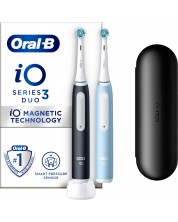 Set de perii electrice Oral-B - iO3 Duo, negru și albastru - imagine 1