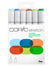 Set de markere Too Copic Sketch - Tonuri de pământ, 6 culori -1