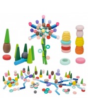 Set de blocuri senzoriale Viga Toys – Minunile naturii, 141 de piese