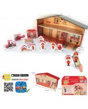 Set de jucării vorbitoare Jagu - Casa de pompieri și Casa, 13 piese