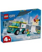 Constructor LEGO City - Ambulanță și snowboarder (60403) -1