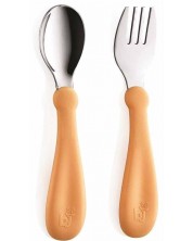 Set furculiță și lingură BabyJem - Orange -1