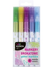 Set markere sclipitoare Kidea - cu brocart, 5 culori -1