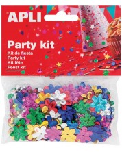 Set confetti APLI - Flori in relief, multicolore, 13 mm